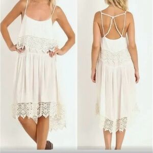 Free People Intimately Free Star Slip Ivory Dress, EUC, Size Small
